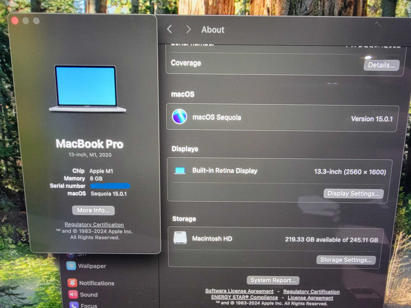 Apple MacBook Pro 13" 2020 A2338 | Apple M1 | 8GB RAM | 245GB SSD