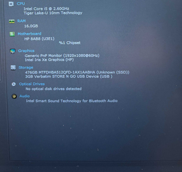 HP EliteBook 840 G8 Intel Core i5-1145G7@2.6GHz 16GB RAM 512GB SSD READ!  Lap200