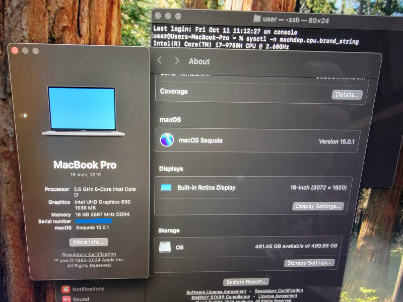 MacBook Pro 16" |6-Core i7-9750H @2.6GHz 16GB RAM 500GB SSD AMD 5300M - READ