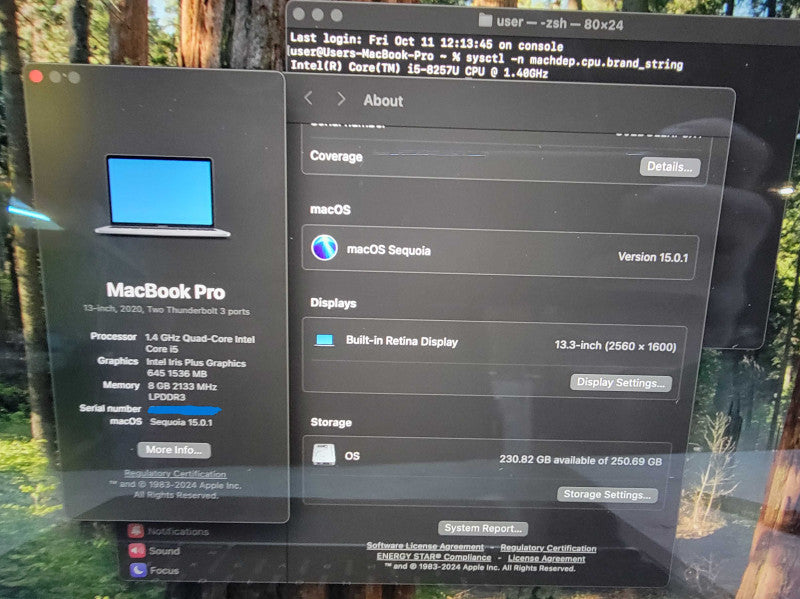 MacBook Pro 13" 2020 | 4-Core i5-8257U @1.4GHz | 8GB RAM | 250GB SSD - READ