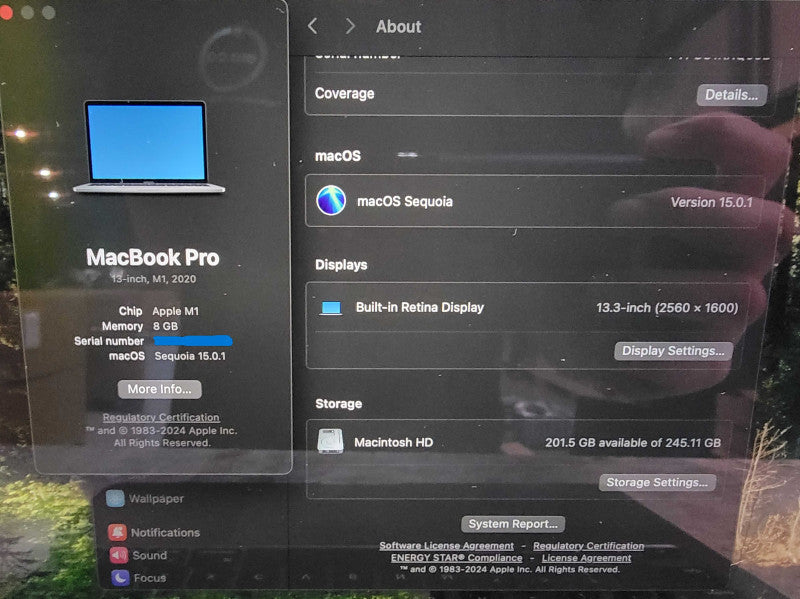 Apple MacBook Pro 13" 2020 A2338 | Apple M1 | 8GB RAM | 245GB SSD