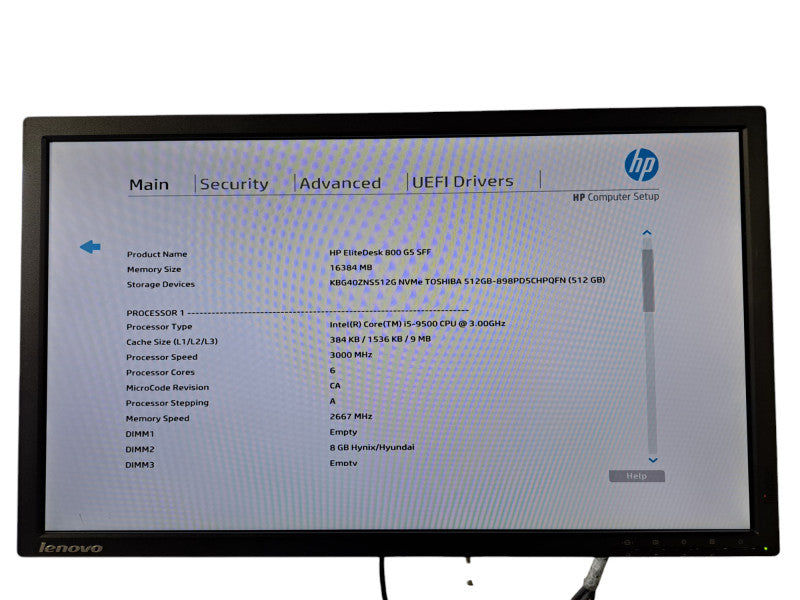 HP EliteDesk 800 G5 SFF | i5-9500 @3.0GHz 6-Core, 16GB DDR4, 512GB NVMe