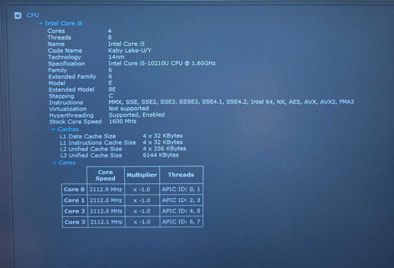 Lenovo ThinkPad T14 Gen 1 i5-10210U@1.6GHz 15GB RAM 256GB SSD READ!  Lap200