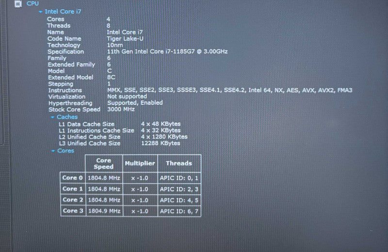 Dell Latitude 7420 Intel Core i7-1185G7@3GHz 16GB RAM 512GB SSD  Lap200