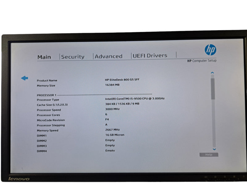 HP EliteDesk 800 G5 SFF | i5-9500 @3.0GHz 6-Core, 16GB DDR4, No HDD/OS