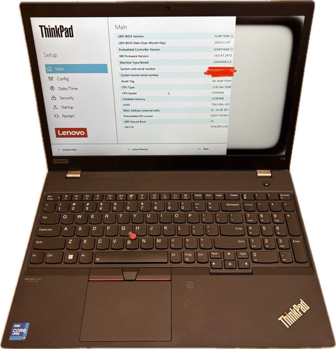 Lenovo ThinkPad T15 Gen 2 11th Gen. i7 CPU Damaged LCD For Parts/Repair READ!  Lap200