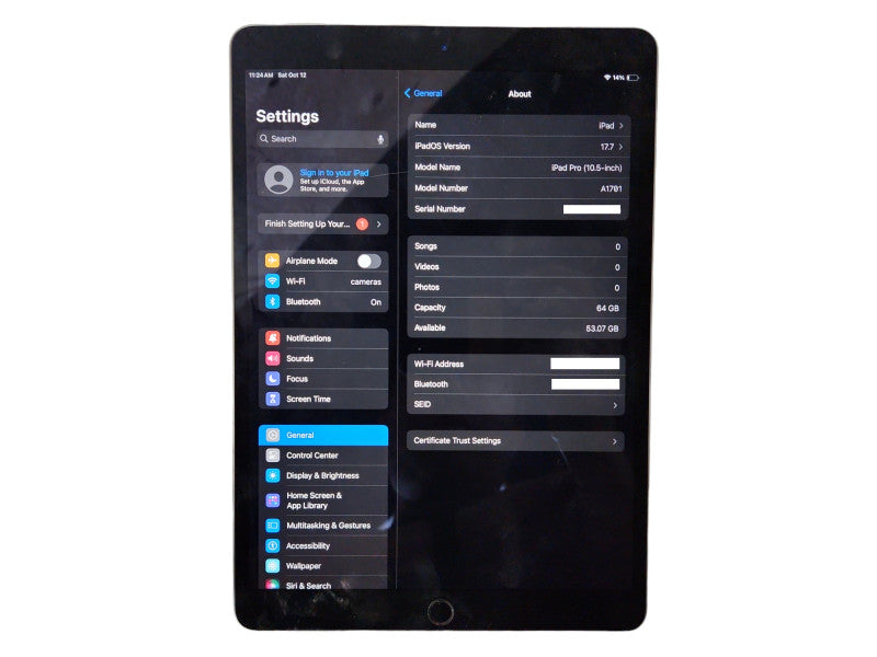 Apple iPad Pro (10.5-inch) 64GB, A1701, UNLCOKED