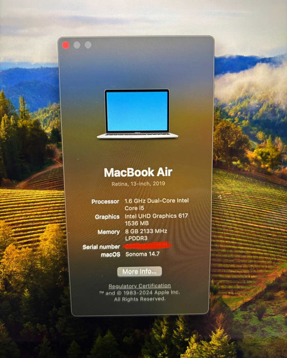 Apple MacBook Air Retina 13-inch 2019 i5-8210Y 8GB RAM 256GB SSD READ