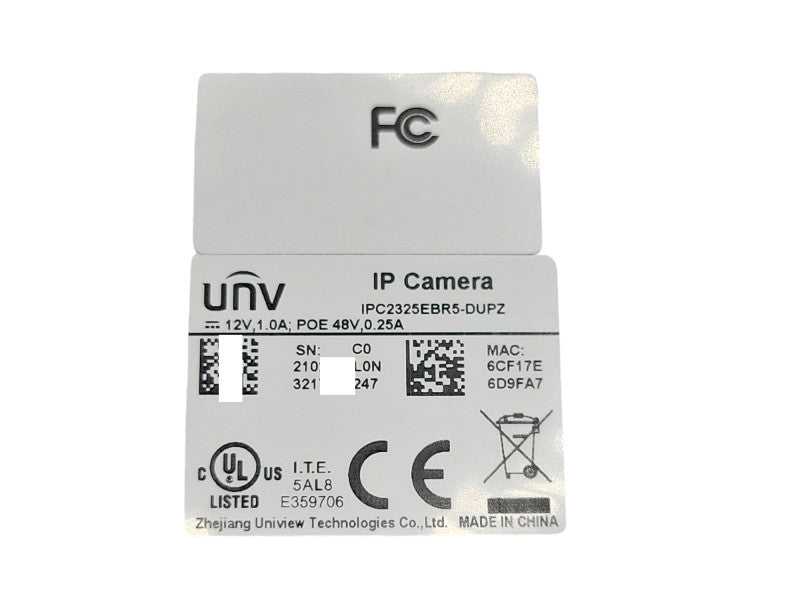 UNV IP Camera IPC2325EBR5-DUPZ 5MP WDR Starlight VF Network IR Bullet Camera _