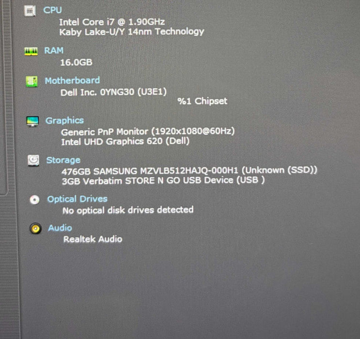 Dell Latitude 7390 2-in-1 TOUCH i7-8650U 16GB 512SSD No Power Adapter READ Q Lap200