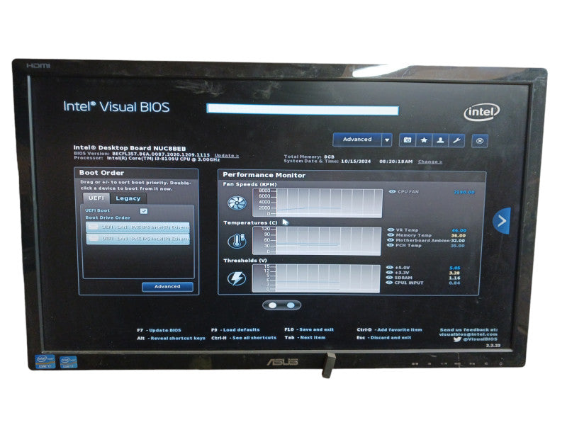Intel NUC NUC8i3BEH i3-8109U 3.00GHz 8GB DDR4 RAM