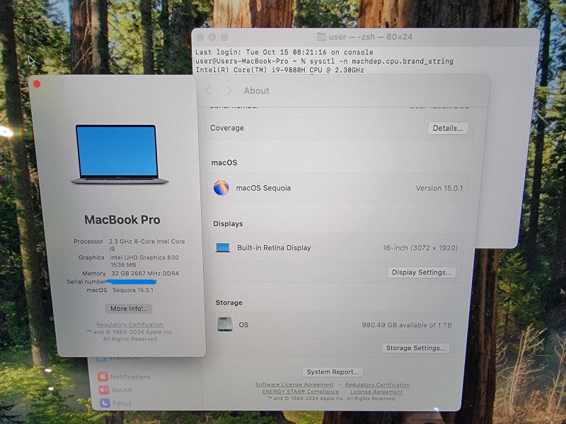 MacBook Pro 16" 2019 |8-Core i9-9880H @2.3GHz 32GB RAM 1TB SSD AMD 5500M READ