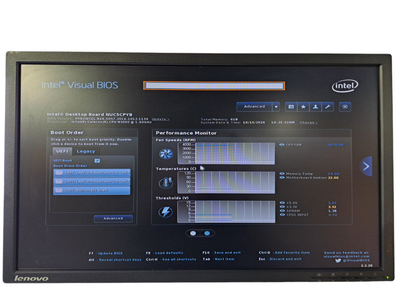 Intel NUC5CPYH Mini PC | Celeron N3050 @ 1.60GHz, 4GB Ram, No HDD/OS