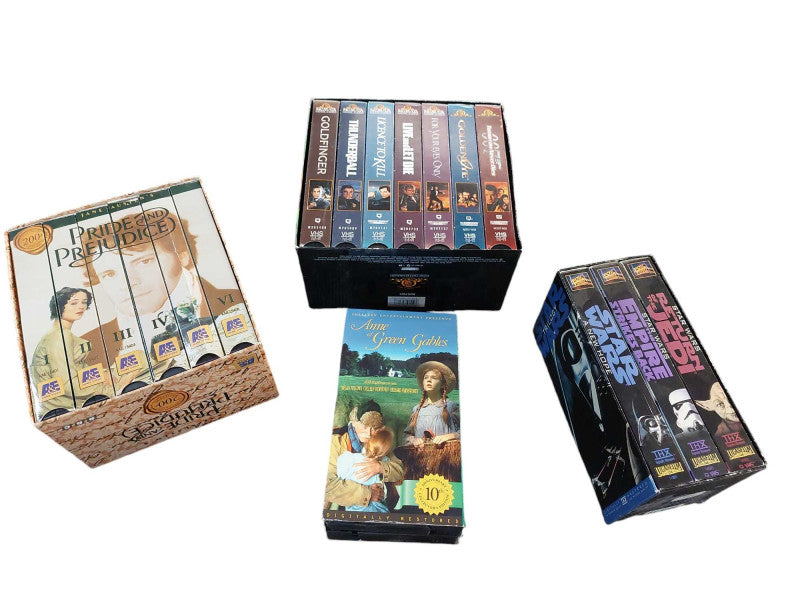 VHS Bundle Of Boxsets , Star Wars , James Bond , Pride & Prejudice , Anne =