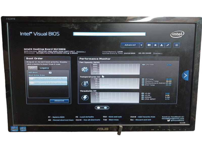 Intel NUC8i5BEH Mini PC i5-8259U 2.3GHz 16GB DDR4 RAM