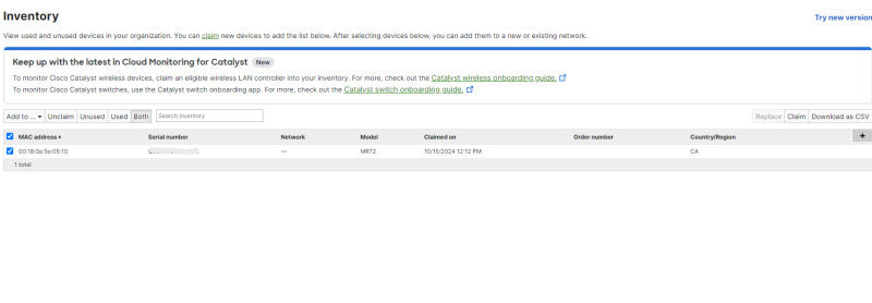 Cisco Meraki MR72-HW | 1.2Gbps Wireless Access Point UNCLAIMED | No Antennas  Q