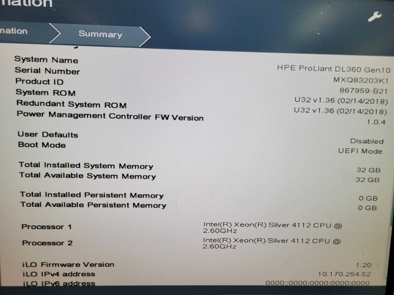 HP ProLiant -DL360 Gen1 - 2x Xeon Silver 4112 | 32GB RAM | NO HDD | P408i-a %