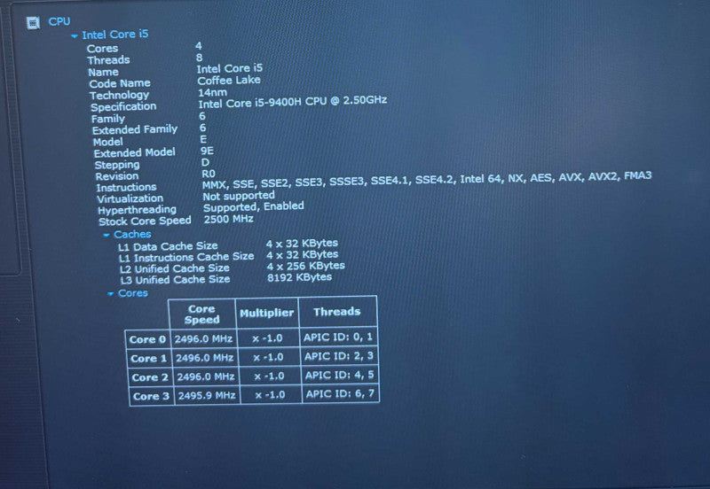 Dell Latitude 5401 i5-9400H@2.5GHz GeForce MX150 2GB GPU 16GB RAM 500GB SSD  Lap200
