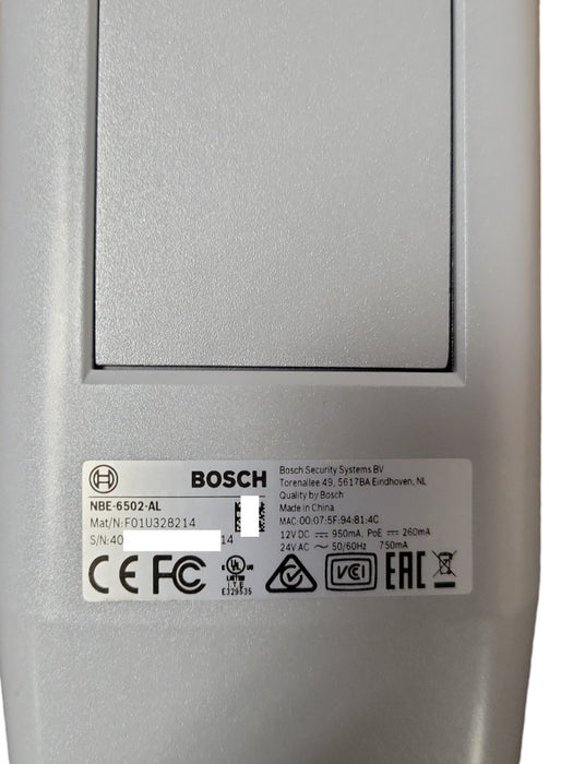 Open-Box Bosch Dinion IP Starlight 6000 iR NBE-6502-AL only, READ _