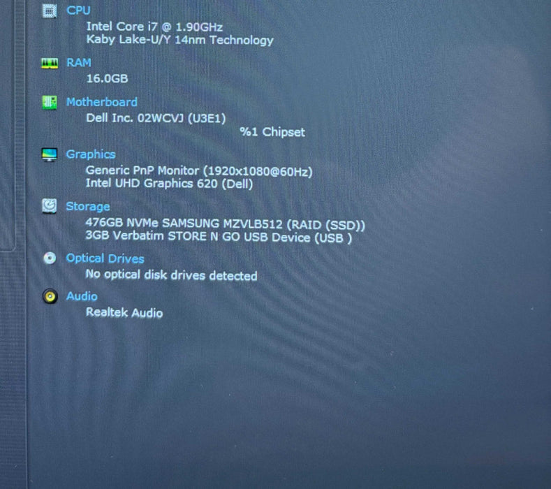 Dell Latitude 7390 2-in-1 TOUCH i7-8650U 16GB 512SSD No Power Adapter!  Lap200