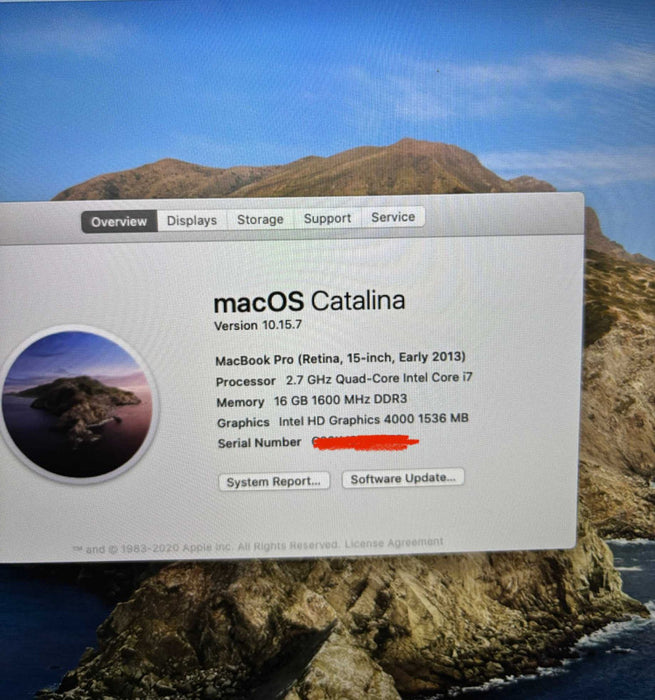 Apple MacBook Pro 15" Early 2013 i7-3740M GT650M 1GB GPU 16GB 256SSD READ