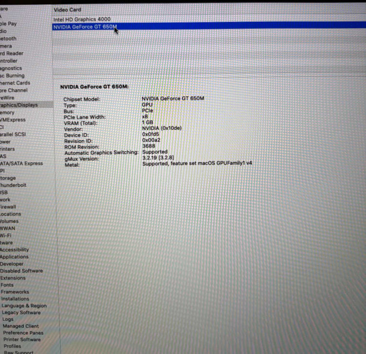 Apple MacBook Pro 15" Early 2013 i7-3740M GT650M 1GB GPU 16GB 256SSD READ