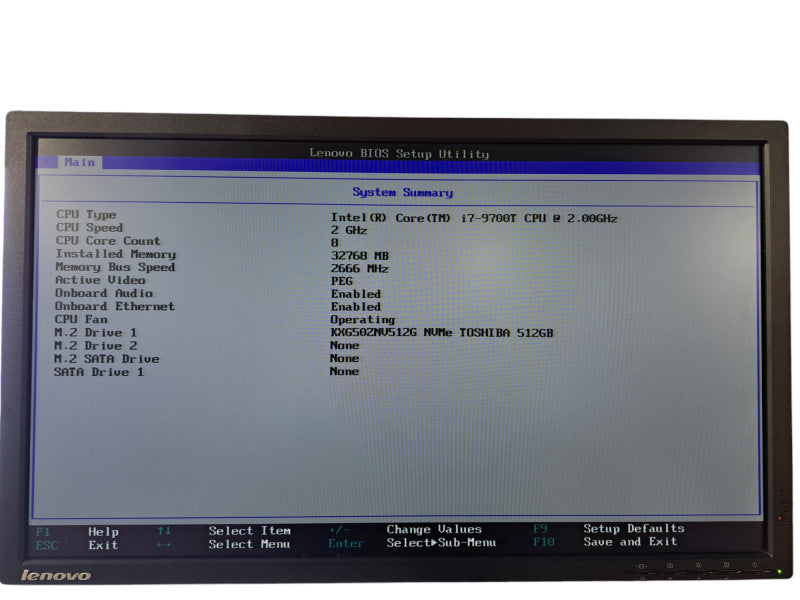 Lenovo P330 Tiny | i7-9700T @ 2.0GHz 8-Core, 32GB DDR4, 512GB NVMe, P620