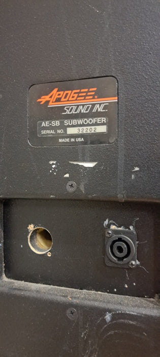Pair of Apogee AE-SB  Compact Passive Subwoofer