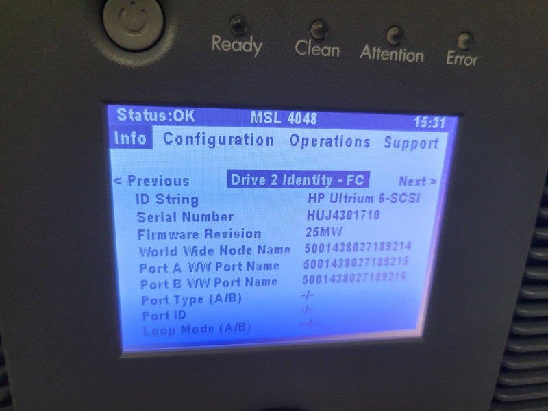 HP LTO-6 FC 8Gb Tape Drive AQ298C#103 C0H28A 706825-001 Q%