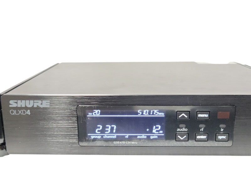 Shure QLXD4 G50 Digital Wireless Receiver G50 470-534MHz w/ Power adapter Q_