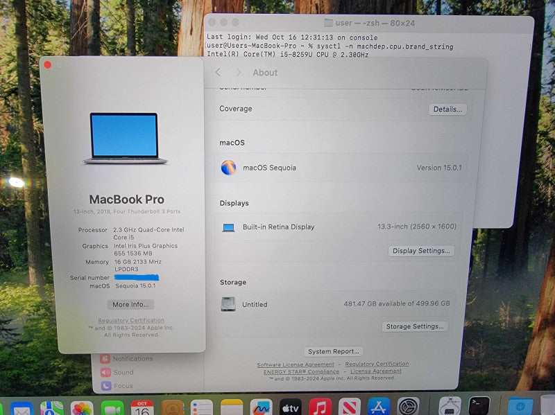 MacBook Pro 2018 13" | 4-Core i5-8259U @2.3GHz | 16GB RAM | 500GB SSD - READ