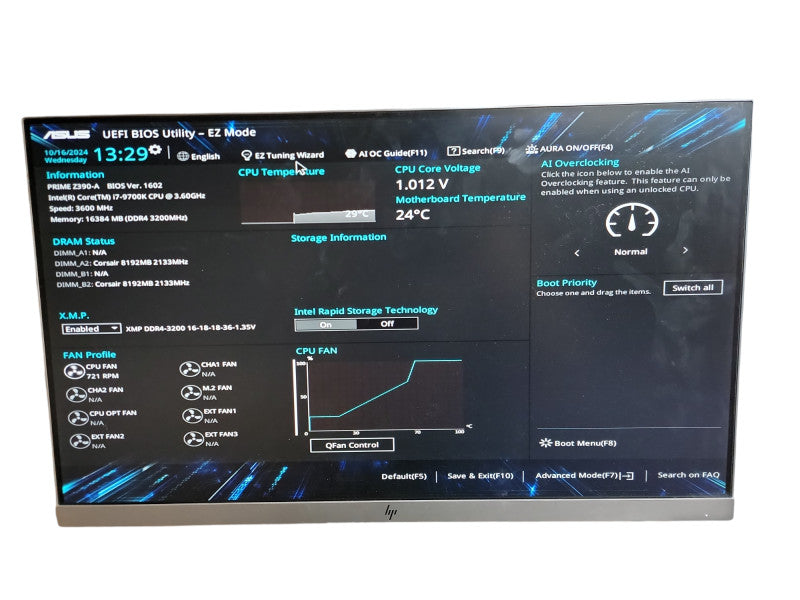 Custom PC Desktop PRIME Z390 - A i7 - 9700k CPU @ 3.60GHz 16GB DDR4 Ram  θ