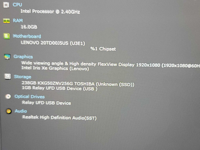 Lenovo ThinkPad E15| i5-1135G7| 16GB DDR4| 256GB SSD  β Lap200