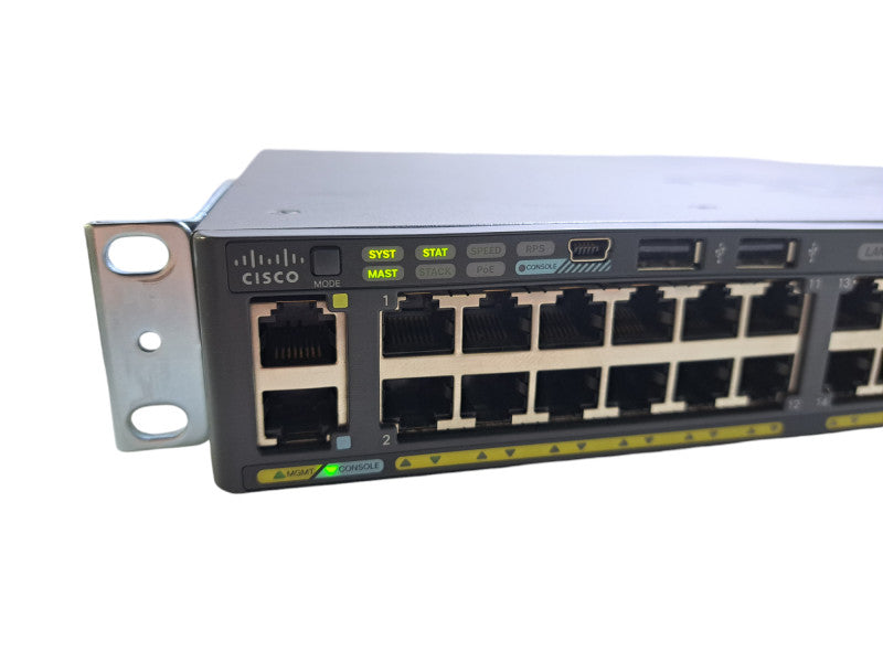 Cisco WS-C2960X-48FPS-L V06 | 48 Port Gigabit PoE+ 740W Switch | 4x SFP