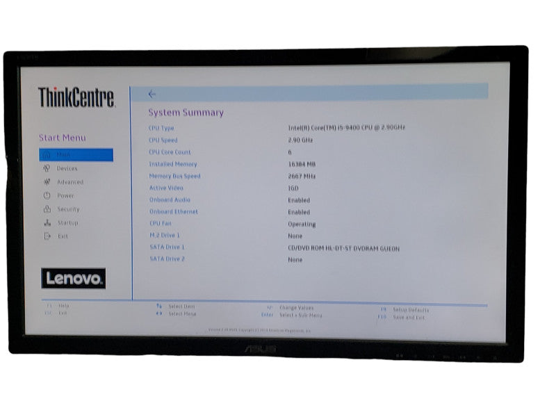 LENOVO THINKCENTRE M720E | I5-9400 2.90 GHZ | 16 GB RAM