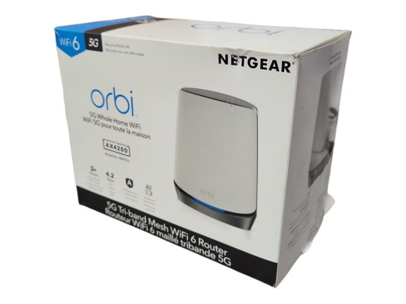 NETGEAR Orbi Whole Home Mesh WiFi AX4200 (NBR750) 5G Home Internet Router