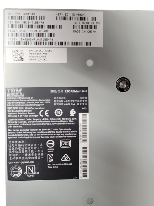 IBM LTO Ultrium 6-H 39U3430 SAS Internal Tape Drive _