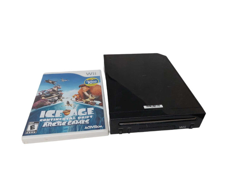 Black Nintendo Wii Model: RVL-101 with Ice Age Game  =