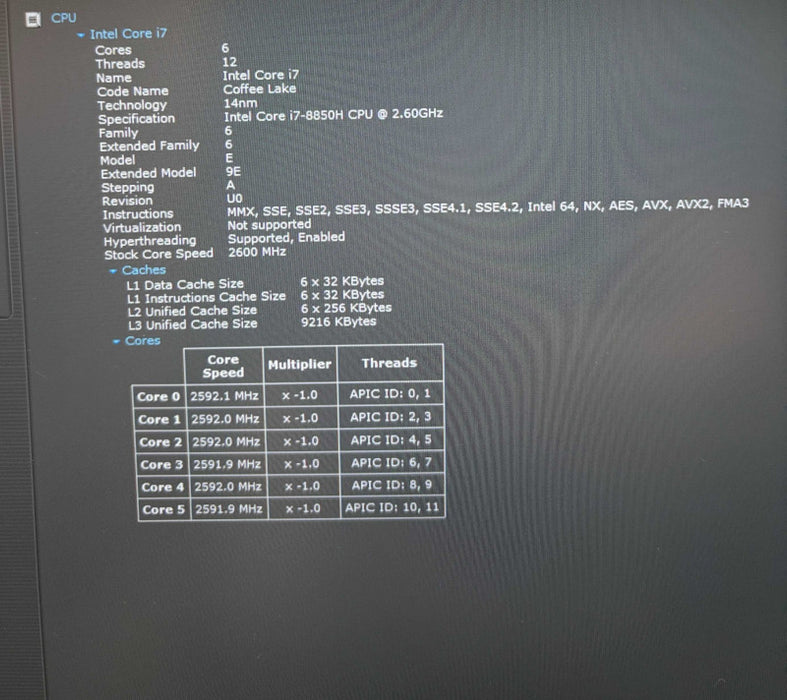 Dell Precision 5530 i7-8850H@2.6GHz QUADRO P1000 4GB GPU 32GB RAM 512GB SSD  Lap200