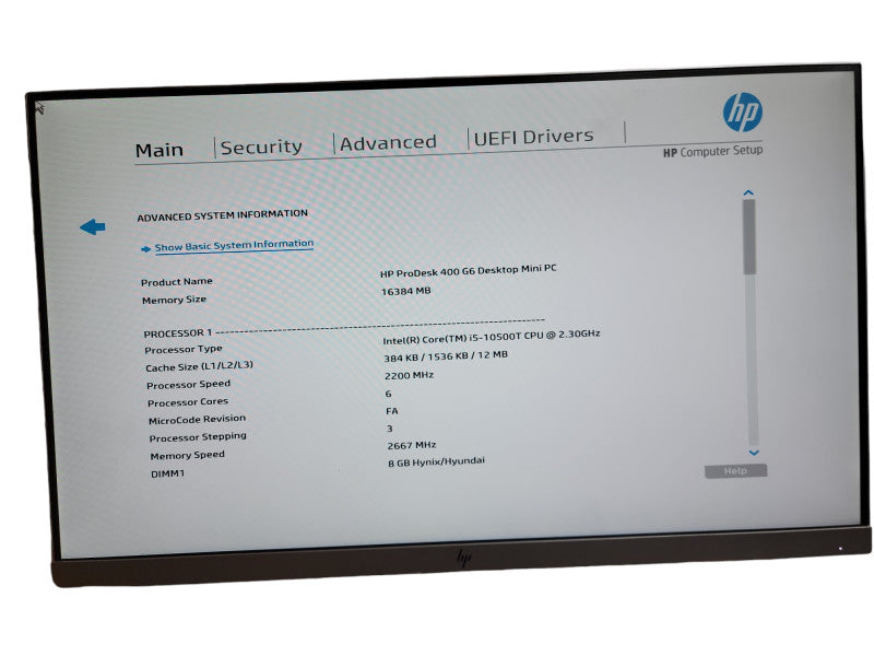 HP ProDesk 400 G6 Micro Intel Core i5 - 10500T CPU @ 2.30GHz 16GB DDR4 Ram θ