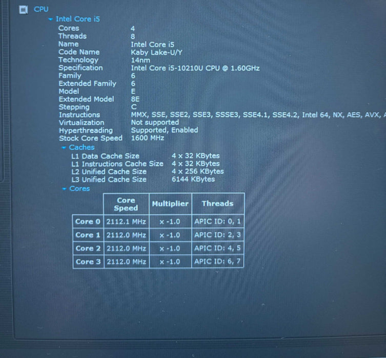 Lenovo ThinkPad E14 Intel Core i5-10210U@1.6GHz 16GB RAM 256GB SSD READ  Lap200
