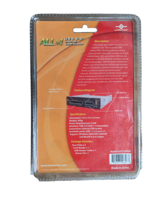 Vantec ALL-in-1 USB 2.0 Internal Card Reader | New