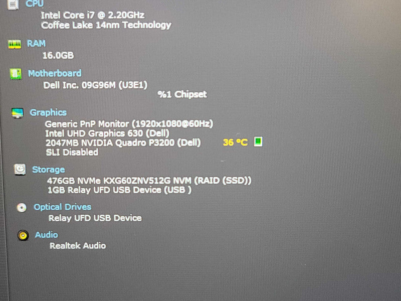 Dell Precision 7730| i7-8750H| 16GB DDR4| Quadro 3200| 512GB SSD FOR PARTS RE β Lap200