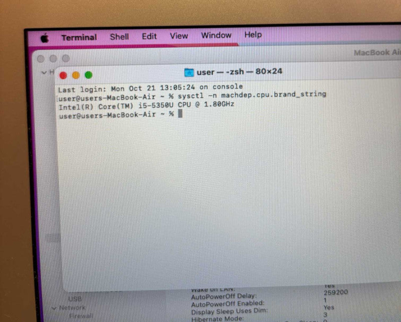 Apple MacBook Air 13" 2017 i5-5350U@1.8GHz 8GB RAM 256GB SSD READ