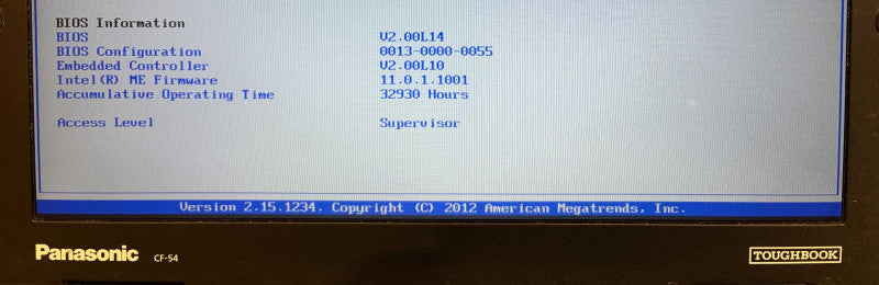 Panasonic ToughBook CF-54 i5-6300U 16GB RAM 256GB m.2 SATA SSD 32930Hrs. READ