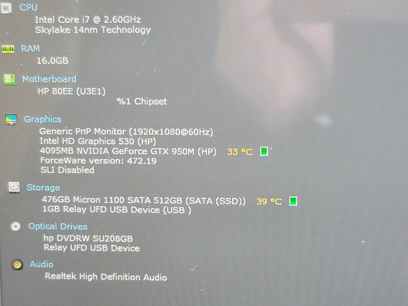 HP Laptop 17" | i7-6700HQ| 16GB DDR4| GTX 950M| 512GB M.2  β BudLap