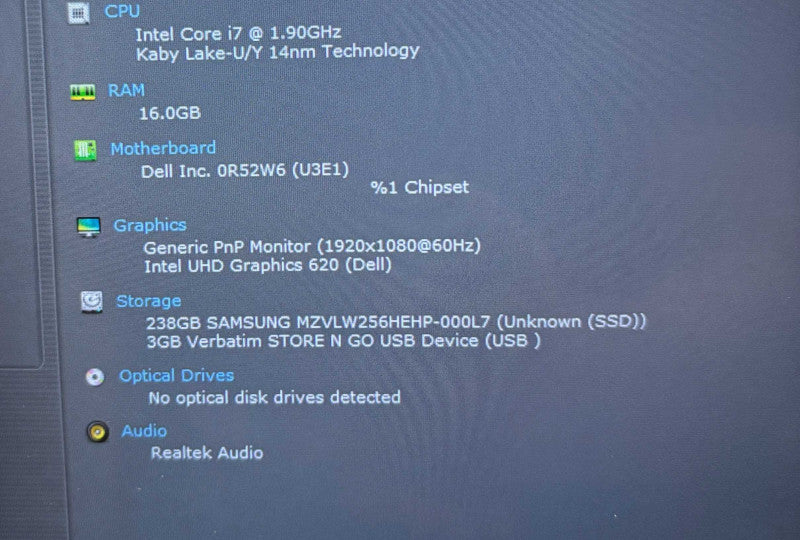 Dell Latitude 5300 2-in-1 TOUCH i7-8665U@1.9GHz 16GB RAM 256GB SSD  Lap200