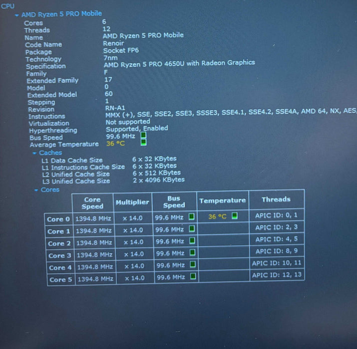 HP EliteBook 855 G7 AMD Ryzen 5 PRO 4650U@2.1GHz 16GB RAM 256GB SSD  Lap200