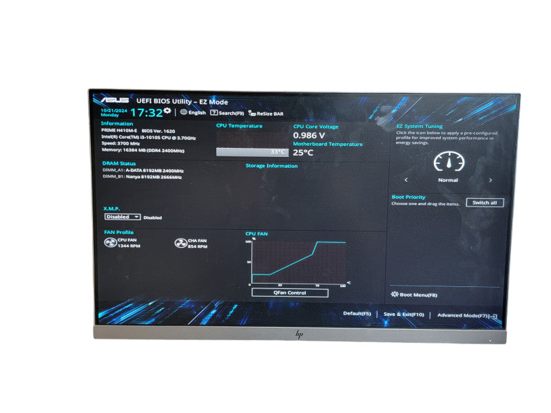 Custom PC PRIME H410M- E i3 - 10105 CPU  @ 3.70GHz 16GB DDR4 Ram Qθ