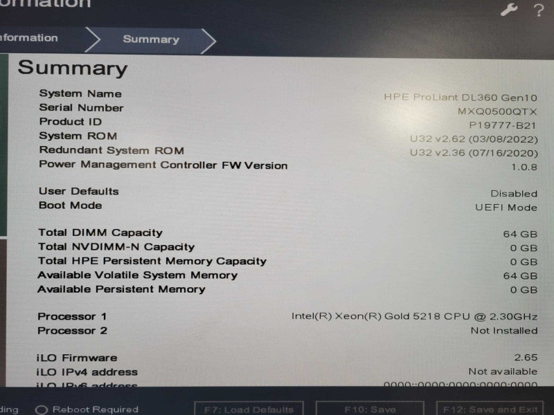 HP DL360 Gen10 1U 8x 2.5", 1x Xeon Gold 5218 @ 2.30GHz, 64GB DDR4, P408i-a SR !